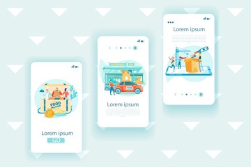 Food Online Delivery Mobile App Screen Templates