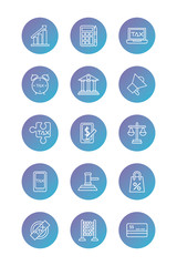 bundle of taxes set degraded style icons