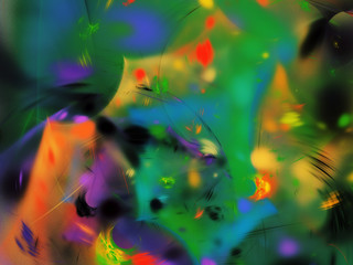 Plakat green abstract fractal background 3d rendering illustration