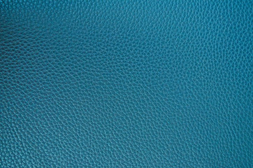 Leather texture close up. Aquamarine fashionable background, top view. Stylish wallpaper of snake skin. Rough surface of sea wave color.