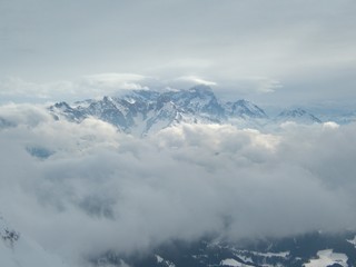 Obraz premium beautiful skitouring mountain terrain in winter landscape tennengebirge in austrian alps