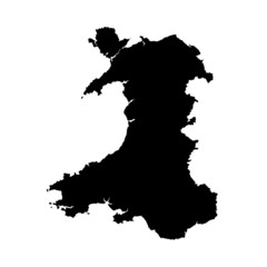Wales vector map shape - obrazy, fototapety, plakaty