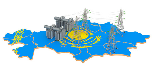 Electrical substations in Kazakhstan, 3D rendering