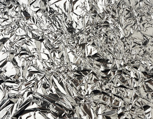 texture of shiny crumpled piece of gray foil