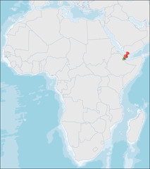 Republic of Djibouti location on Africa map