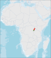 Republic of Rwanda location on Africa map