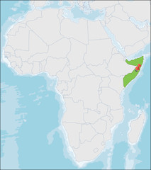 Federal Republic of Somalia location on Africa map