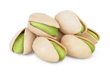 pistachio isolated on white background with clipping path and full depth of field