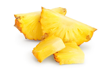 pineapple slice isolated on white background with clipping path and full depth of field