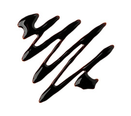 Chocolate syrup zig zag isolated on white background