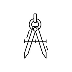 Compass icon. Simple line, outline vector elements of office tool icons for ui and ux, website or mobile application