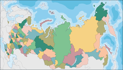 Map of the Russian Federation with federal subjects