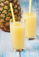 Two glasses with pineapple juice