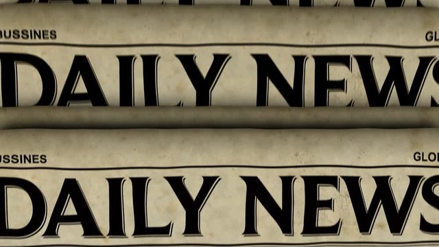Daily news paper printing and disseminating animation vintage style. Retro newspaper media press production machine abstract concept.