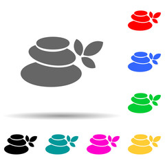 Spa stones multi color style icon. Simple glyph, flat vector of spa icons for ui and ux, website or mobile application