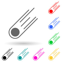 comet multi color style icon. Simple glyph, flat vector of space icons for ui and ux, website or mobile application