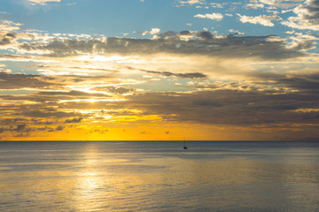 Sunset on the Caribbean Sea near the port of St. George's, Grenada
