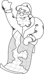 Santa Claus with map