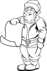 Cartoon Santa Claus Blank List Page