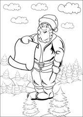 Cartoon Santa Claus Blank List Page