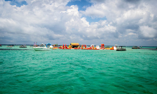 Fun activities on sand bar