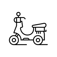 Rent motorbike line icon, concept sign, outline vector illustration, linear symbol.