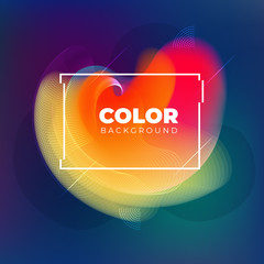 Liquid Abstract Vector Shape for Background Design. Fluid Dynamic Graphic Element for Modern Banner, Poster, Flyer or Presentation Template with Line Pattern. Color Flow Frame illustration.