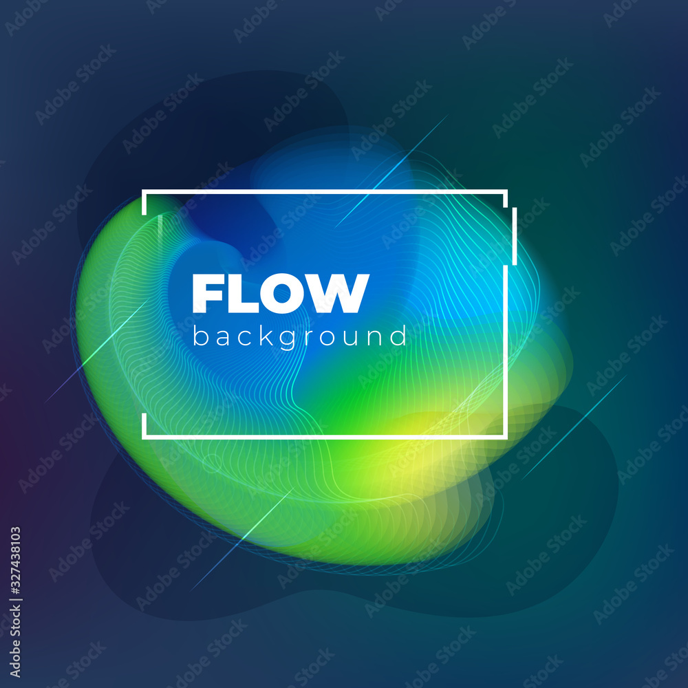 Wall mural liquid abstract vector shape for background design. fluid dynamic graphic element for modern banner,
