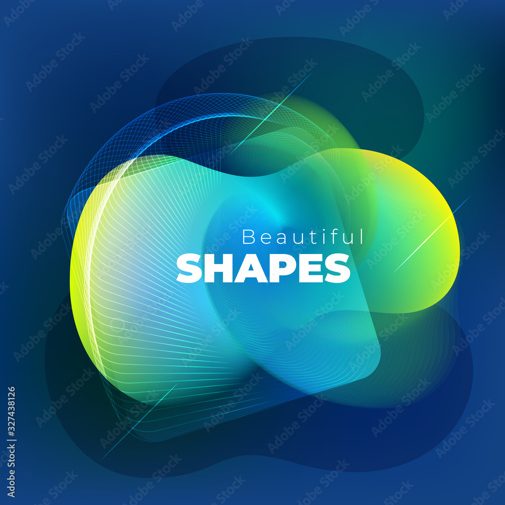 Wall mural liquid abstract vector shape for background design. fluid dynamic graphic element for modern banner,