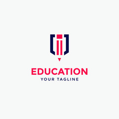 education logo template design modern