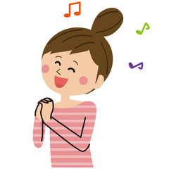 ポップな女性　ウキウキ