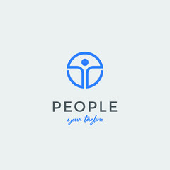 Obraz premium people logo design for health, trainer, fitness, spa and any related business