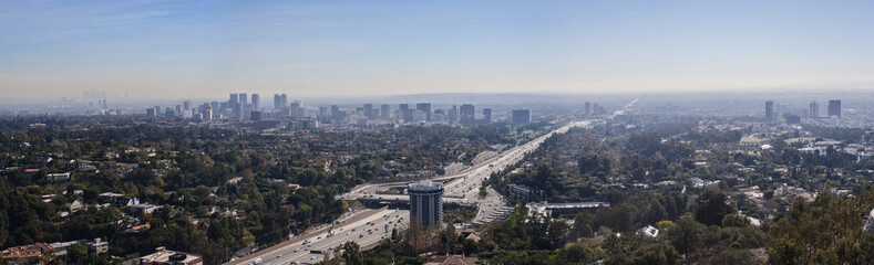 Downtown Los Angeles, aerial view, California