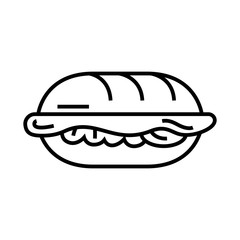 Sandwich line icon, concept sign, outline vector illustration, linear symbol.