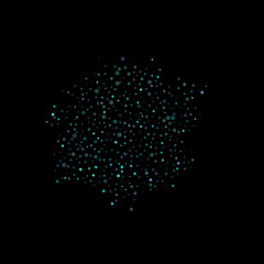 Blue, cyan, turquoise glitter stars, confetti.