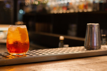 cocktail prepared in a bar