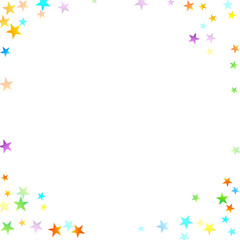 Rainbow Festive Confetti. Carnival Star Falling.