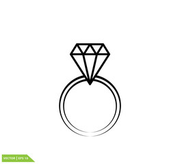 Ring diamond icon vector logo template
