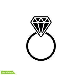 Ring diamond icon vector logo template