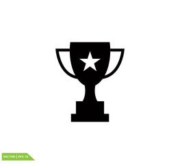 Trophy icon vector logo template