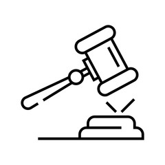 Pronouncement of judgment line icon, concept sign, outline vector illustration, linear symbol.
