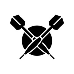 Darting tools black icon, concept illustration, vector flat symbol, glyph sign.