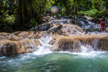 Fototapeta na wymiar Dunn's Waterfalls in Jamaica 
