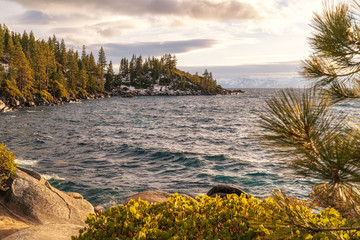 Lake Tahoe, California Sunset In Mountains