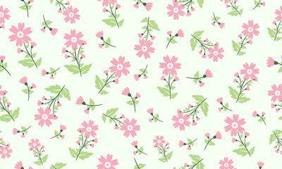 Floral pattern background for spring, with beautiful leaf and floral design.