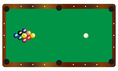 Billiard nine ball arrangement illustration