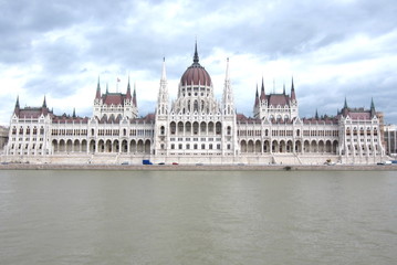 Parliament Building on the Danube River, Budapest Hungary