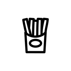 Potato French Fries Foods Icon Vector Illustration. Outline Style.