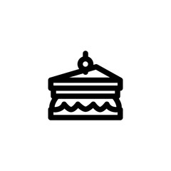 Sandwich for Breakfast Foods Icon Vector Illustration. Outline Style.