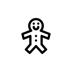 Gingerbread Cookies Foods Icon Vector Illustration. Outline Style